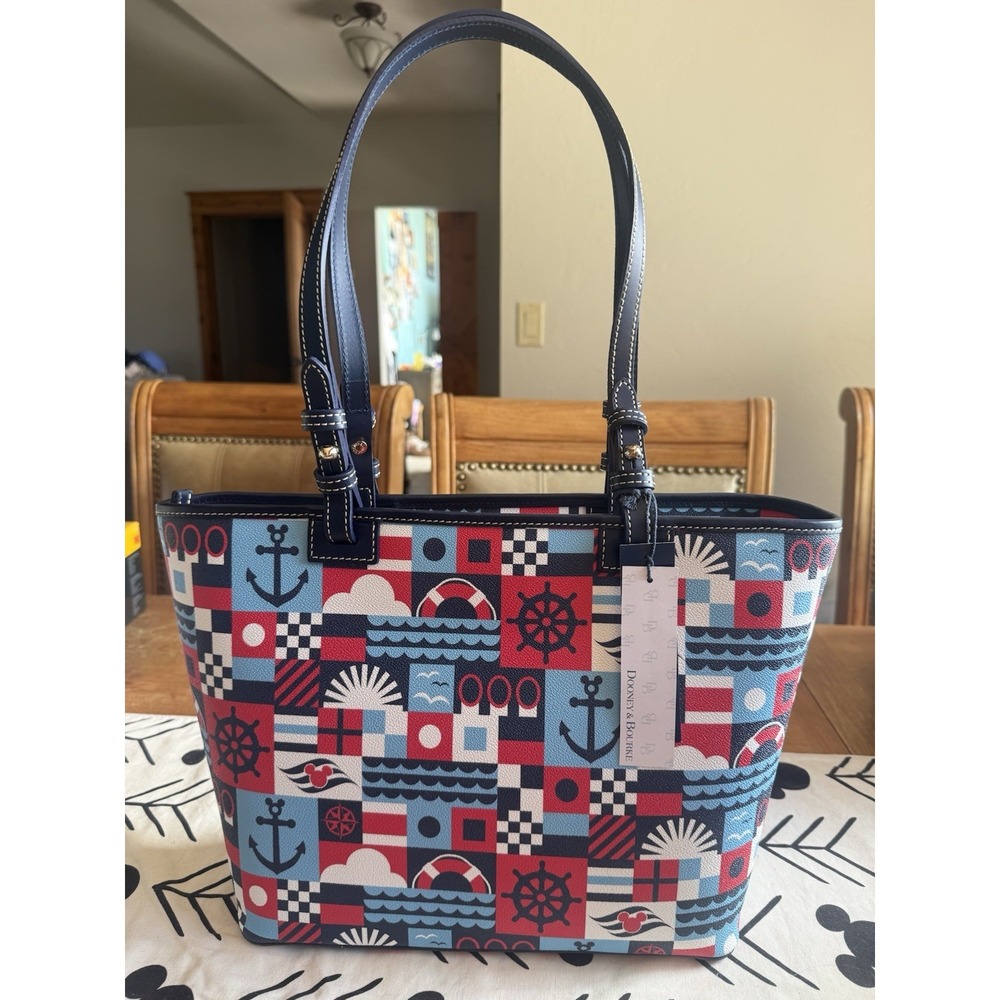 Disney Cruise Line Dooney And Bourke Tote Purse Red Blue DCL New W Tags 2026 - Picture 3 of 3